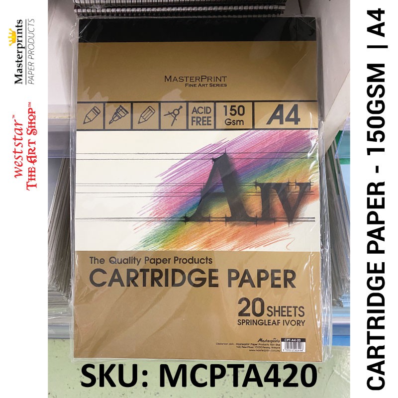 A4 Masterprint Cartridge Paper (20sheets) | 150gsm [Weststar The Art Shop]