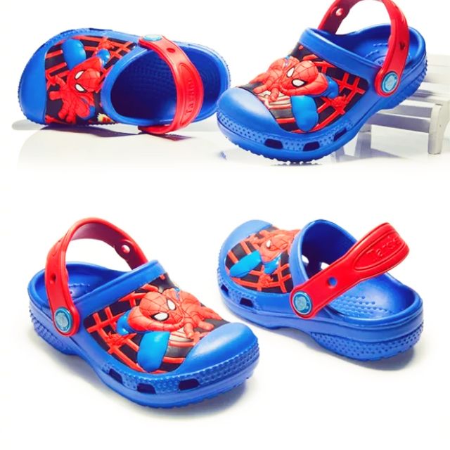 Kid Clogs Shoes Spiderman Blue Red Crocs Inspired | Shopee Malaysia