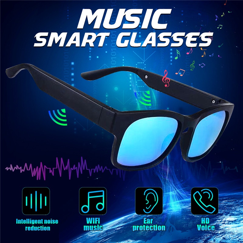 Smart bluetooth Glasses Bone Conduction Bluetooth Smart Sport Headphone Sunglasses Bluetooth Driving goggles Audio Heads