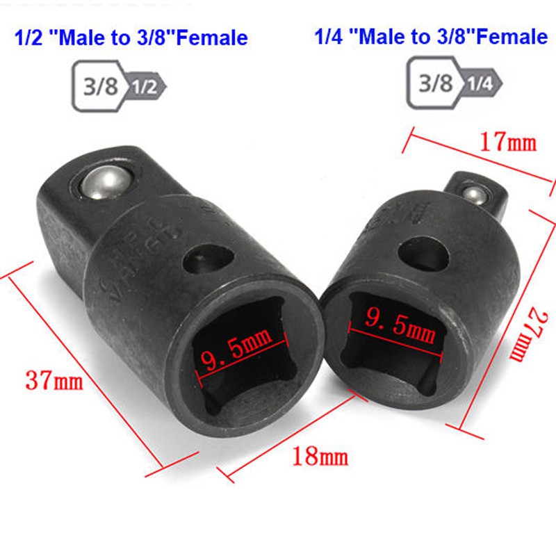 3/8" Female To 1/2" Male 1/4 inch Drive Ratchet Impact Socket Adapter Converter 