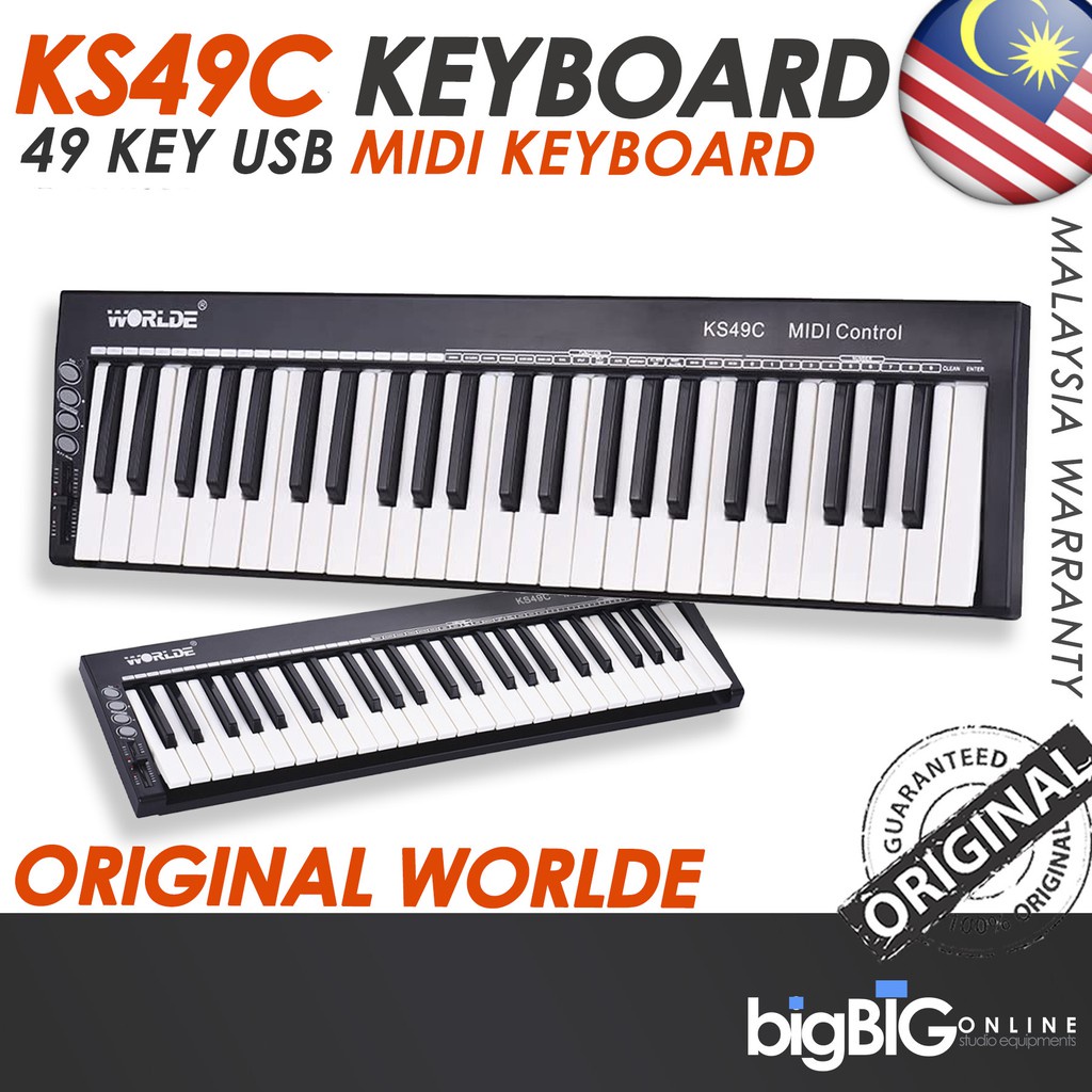 Worlde KS49C Portable 49 Keys USB MIDI Keyboard UsB Midi Controller DAW