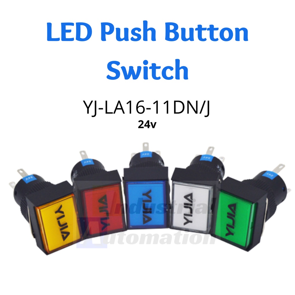 LED Push Button Switch Illuminated Lamp Rectangle Self Reset Latching ...