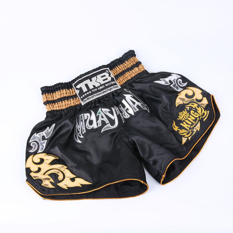 Mens Boxing Trunks MMA Muay Thai Training Shorts BJJ Fight Combat Shorts-Gray L 