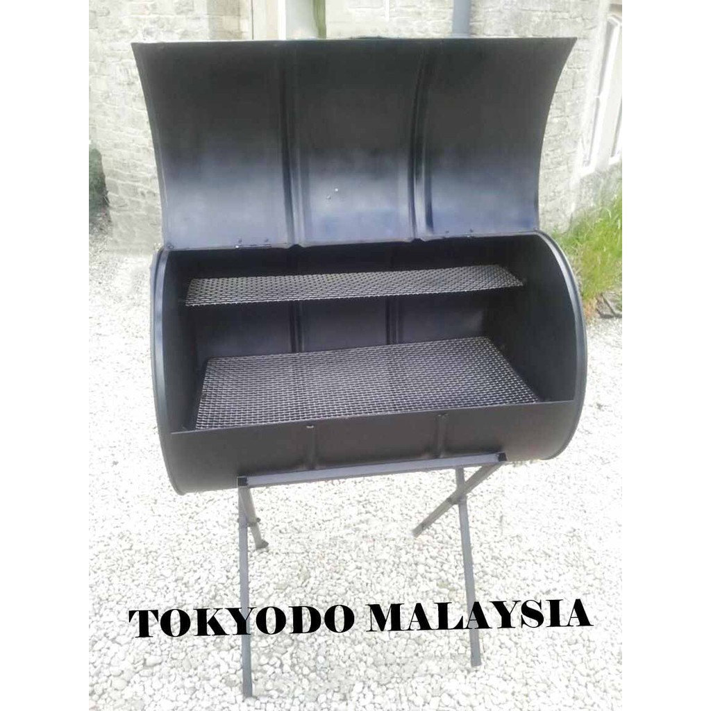 Buy Compact Portable Outdoor Bbq Grill Mesh Barbecue Suitcase Tong Bbq Drum Smoke Seetracker Malaysia