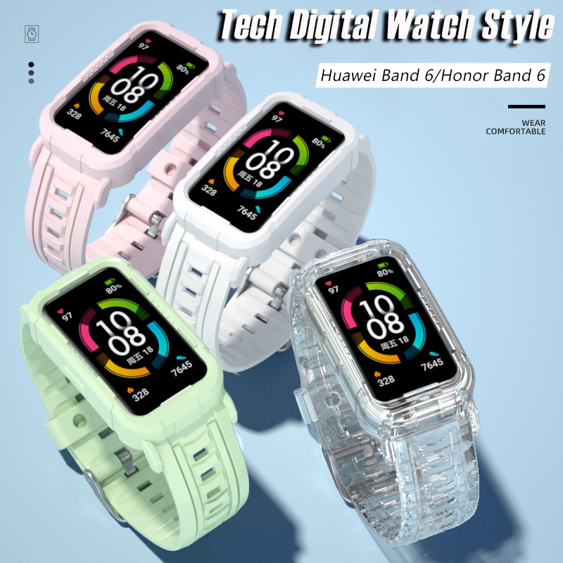 Transparent Glacier Strap Wristband for HUAWEI Band 6 Band with Case for Honor  Band 6 Accessories | Shopee Malaysia