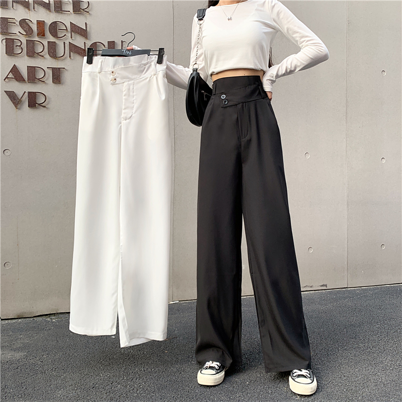 plus size high waisted wide leg trousers