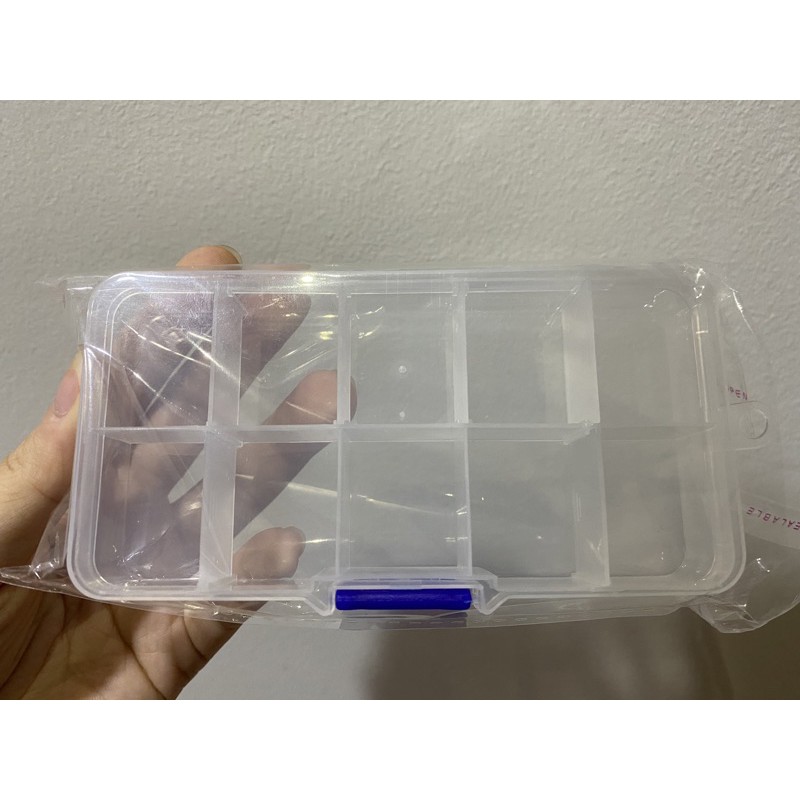 Transparent Box with 10 Grids Compartments Jewelries, Lego & Embroidery
