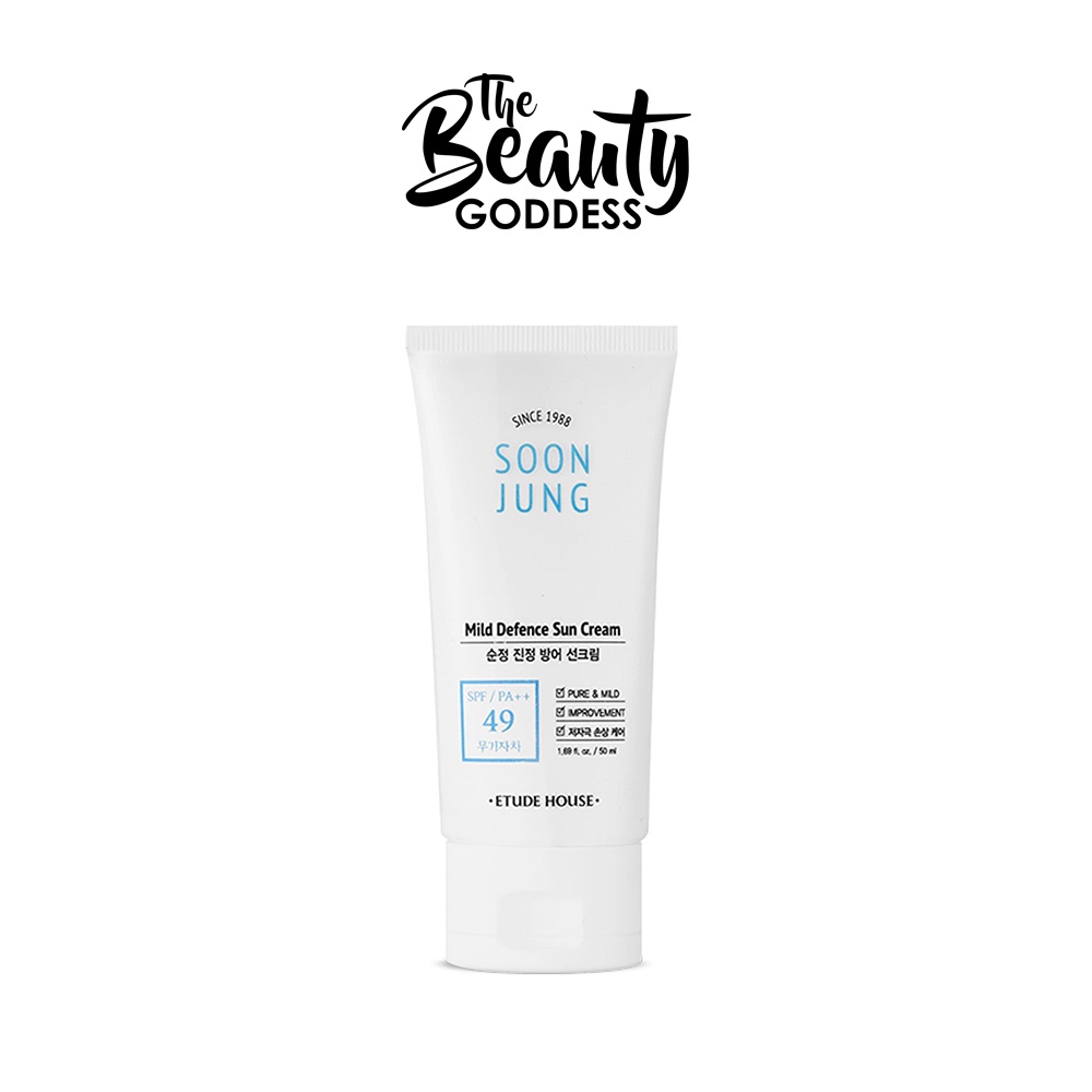 Etude House Soon Jung Mild Defence Sun Cream SPF49 PA++ (50ml) | Shopee ...