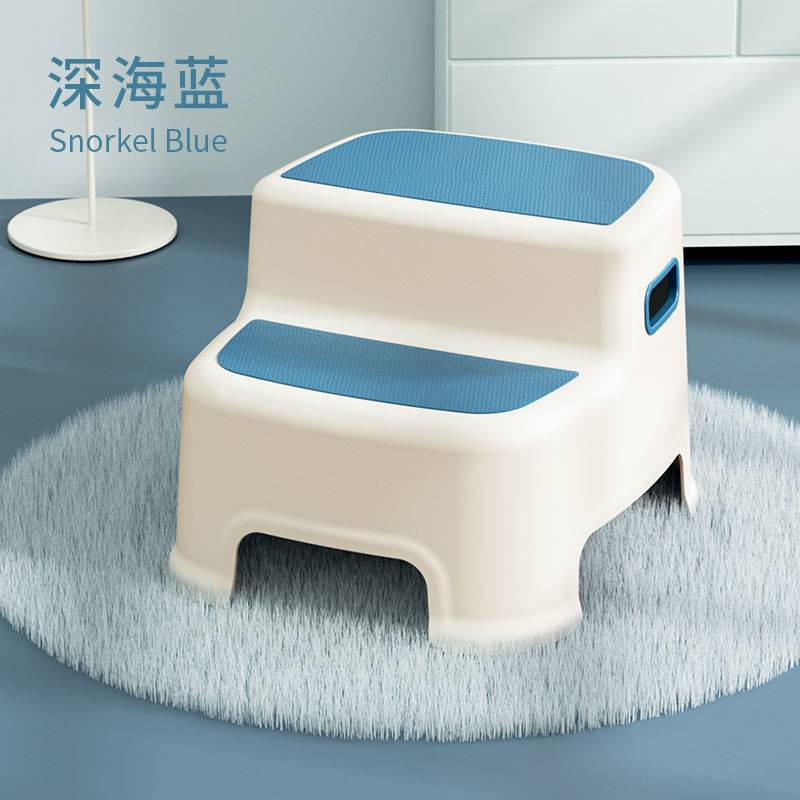 Toilet Ladder Potty Shelf Stool Foldable Training Soft Seat for Kids Adjustable Footrest with Non-Slip Steps & Anti-Slip Pads Potty Step for Baby Toddlers and Child Color : Blue, Size : One Size 