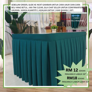 Skirting Meja Table Box Pleat Langsir  Dapur  Skirting Table 