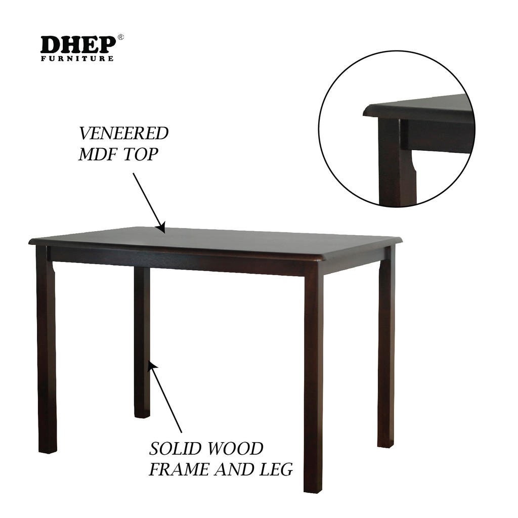 [DHEP Furniture] 4 Seater MDF table Top and Full Solid Wood Legs Dining