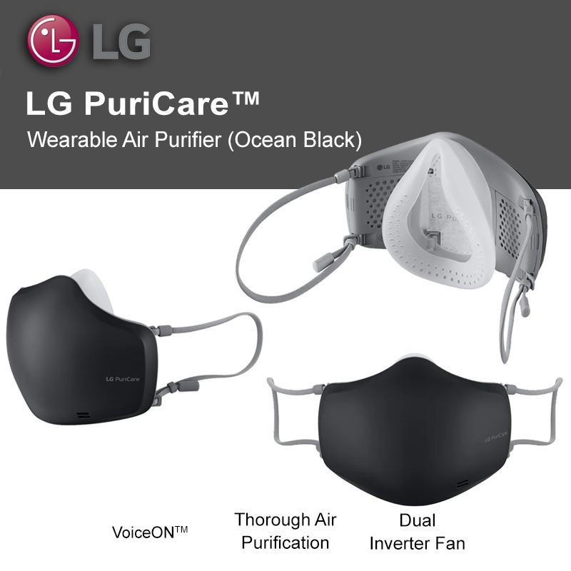 LG PURICARE WAERABLE AIR PURIFIER MASK 2 ND GENERATION AP551BFA (BLACK