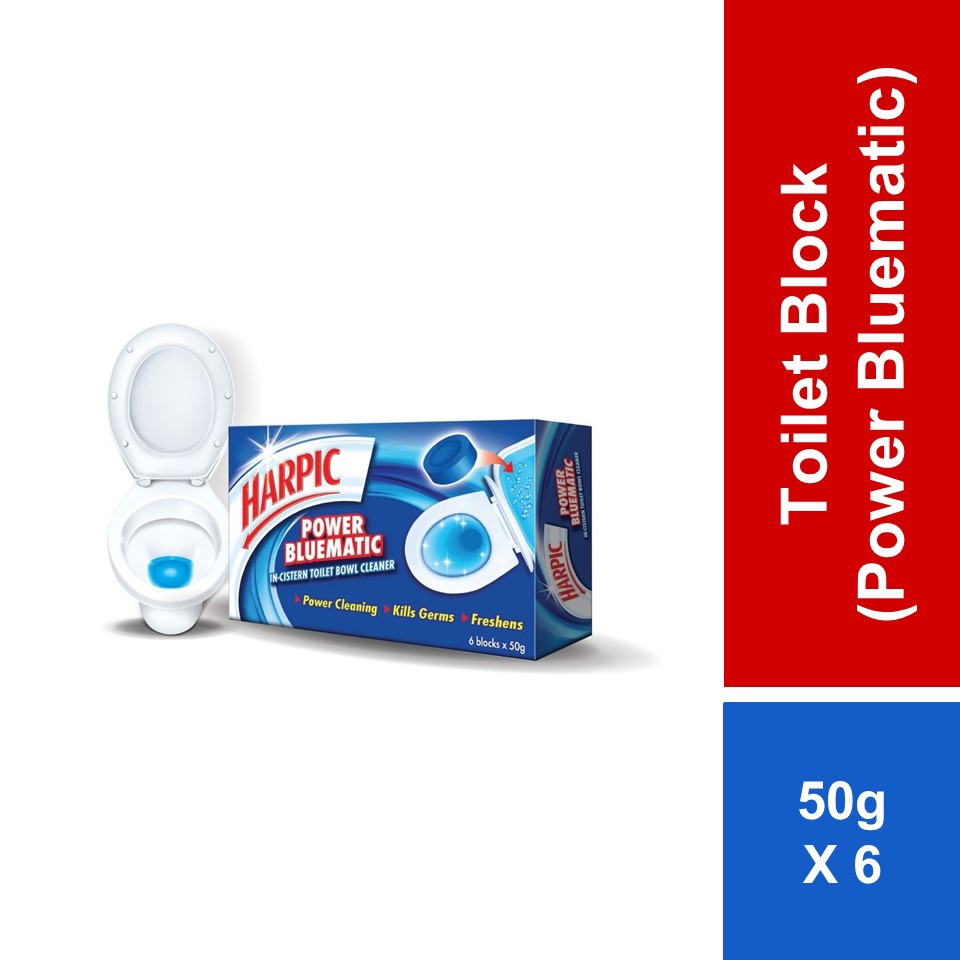 Harpic Power Bluematic Toilet InCistern Block Cleaner 50g x 6s
