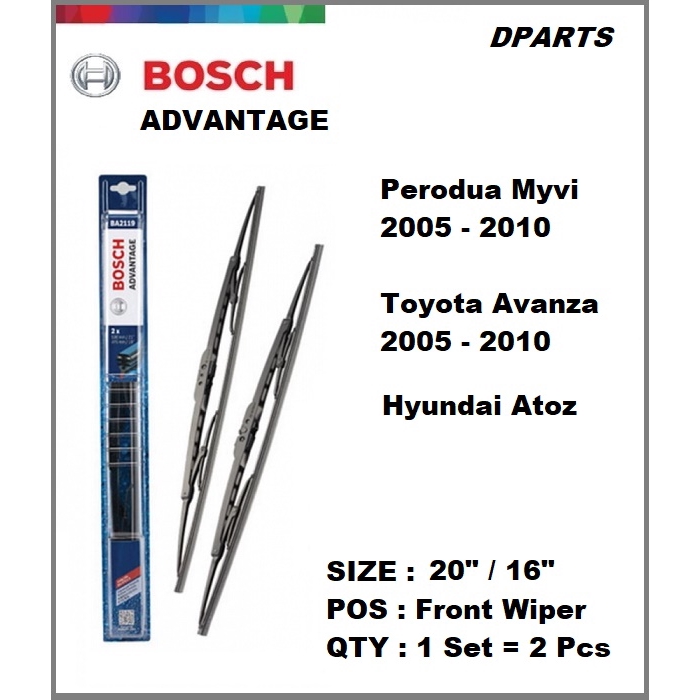 Bosch Advantage Wiper Blade ( 20"/16" ) Myvi / Avanza 