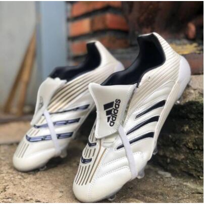 Kasut Bola Sepak Adidas Predator Absolute 20 Core White Black Metallic Gold FG Outdoor Football Shoes Soccer Cleats