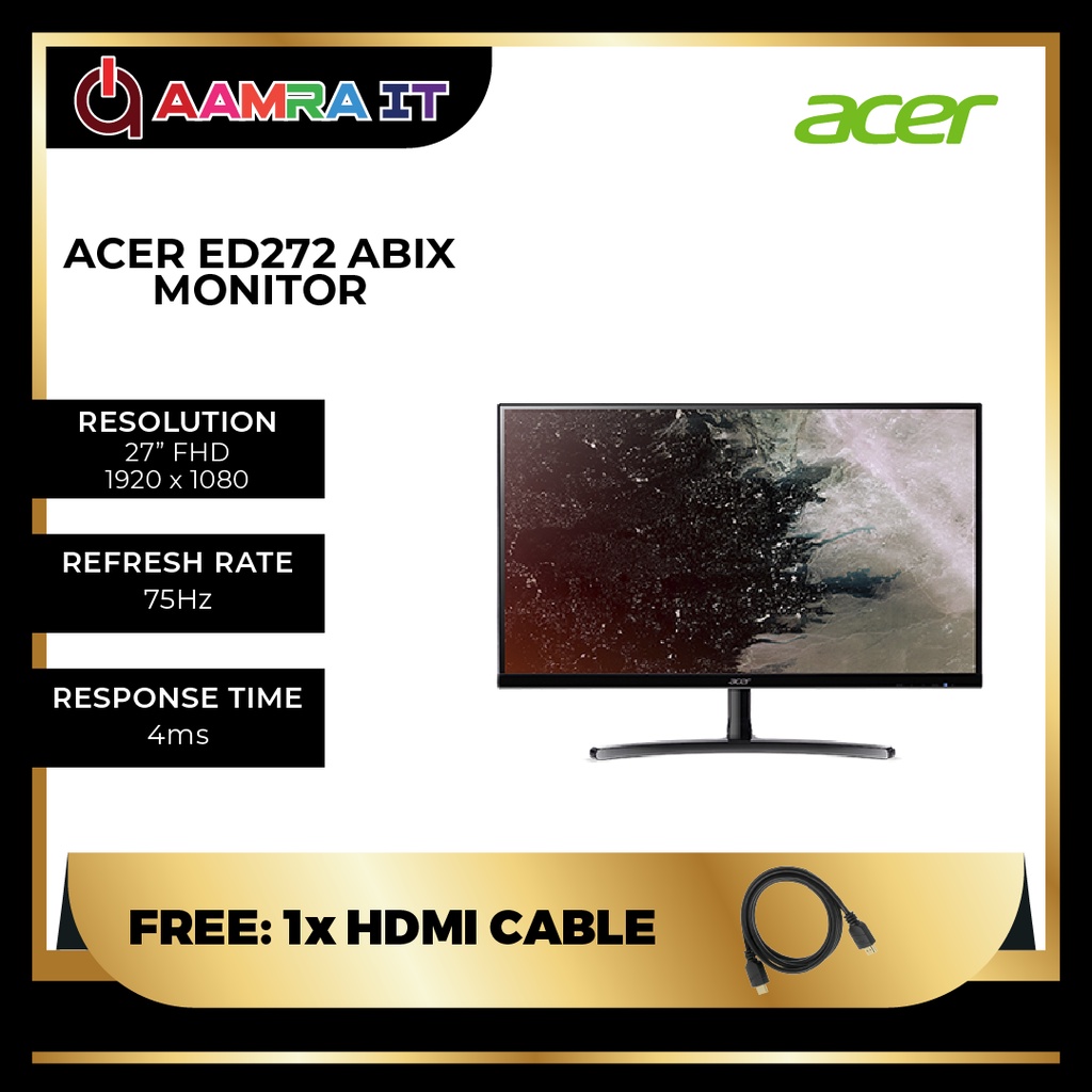 Acer 27-inch Monitor ED272 Abix IPS Full HD (1920 X 1080) IPS Black ...