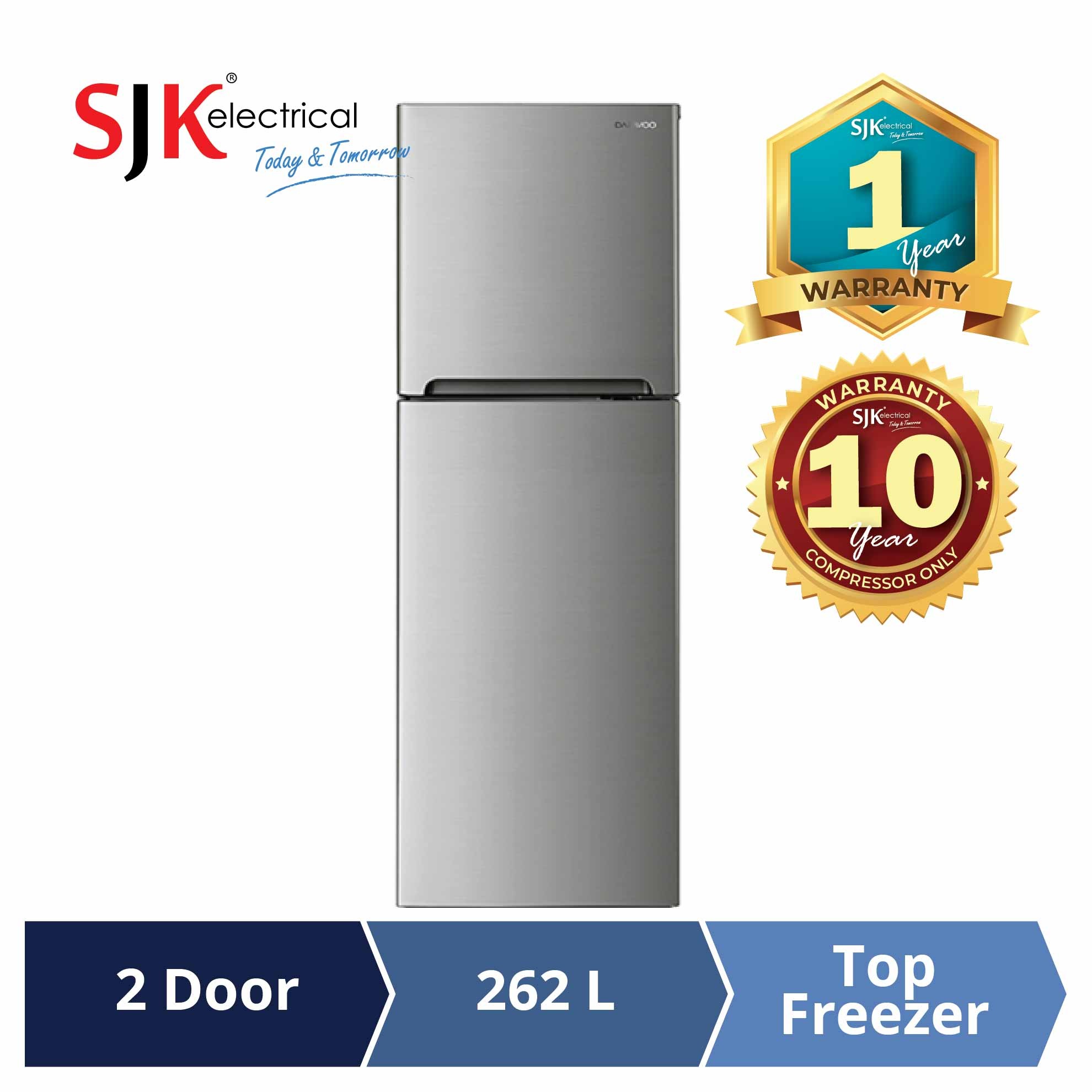 Daewoo Refrigerator Fgt330eng 262l Perfect No Frost Fridge Shopee Malaysia
