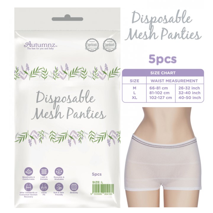 Autumnz Premium Disposable Panty, Autumnz Disposable Mesh Panties  (5pcs/pack) *M / L / XL*, Disposable Cotton Panties