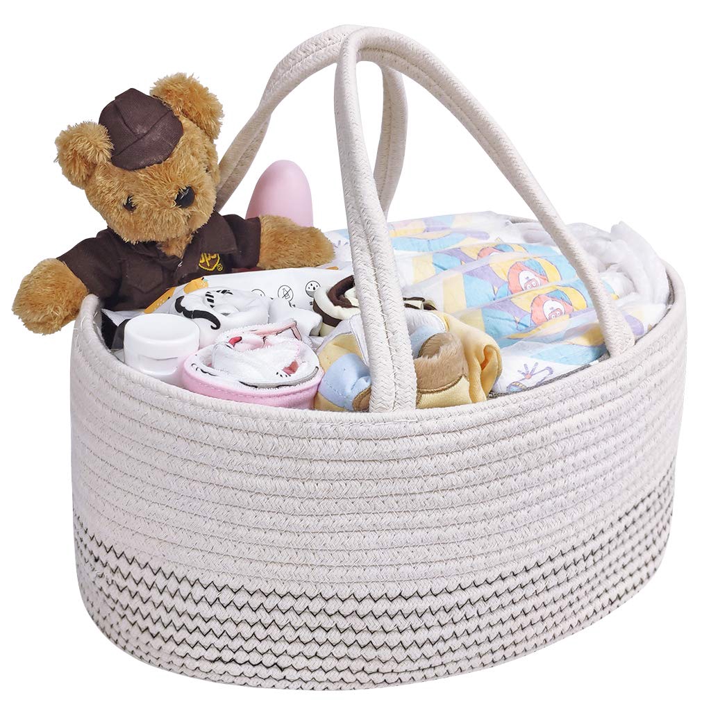 wicker nappy caddy