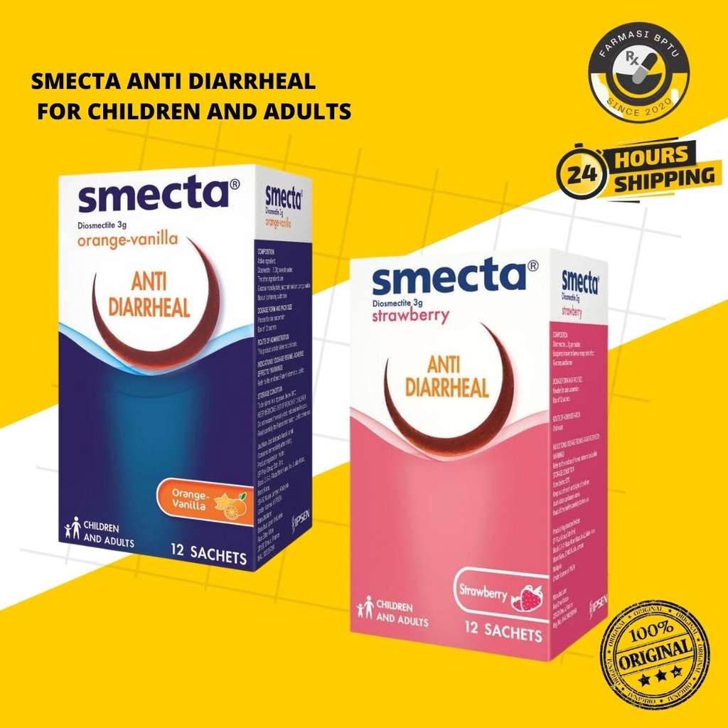 Smecta AntiDiarrheals Ganules 12 SACHETS  Ubat cirit birit kanak