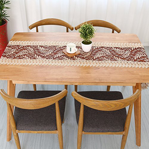 Willow Leaf Embroidered Kitchen Table Runners And Dresser Scarves