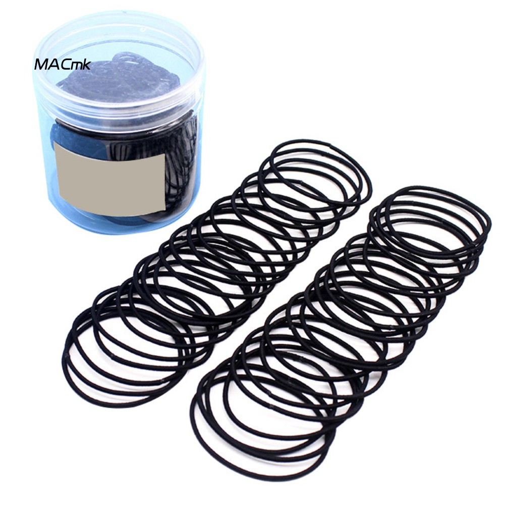 Mac 100pcs Solid Color Women Elastic Hair Rope Ring Ponytail