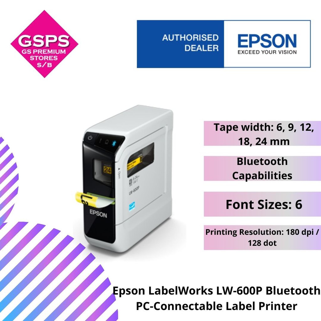 Epson Label Works LW600P Bluetooth PCConnectable Label Printer