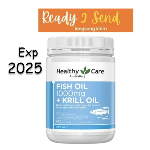 Healthy Care Fish Oil 1000mg + Krill Oil 400 Capsules Shopee Malaysia