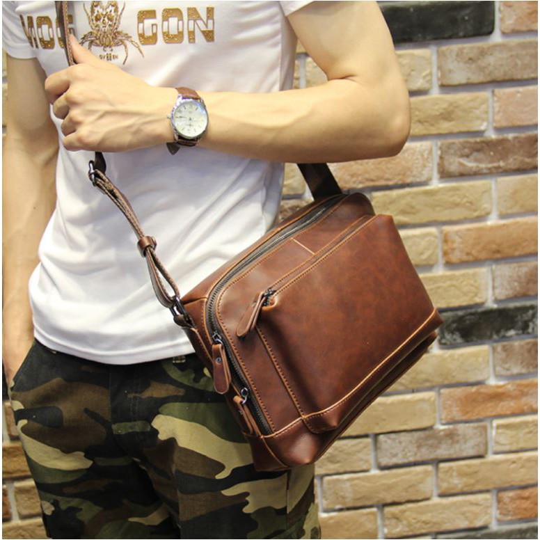 Korean Le Vouge Bag Men Capitan Leather Sling Handbag | Shopee Malaysia