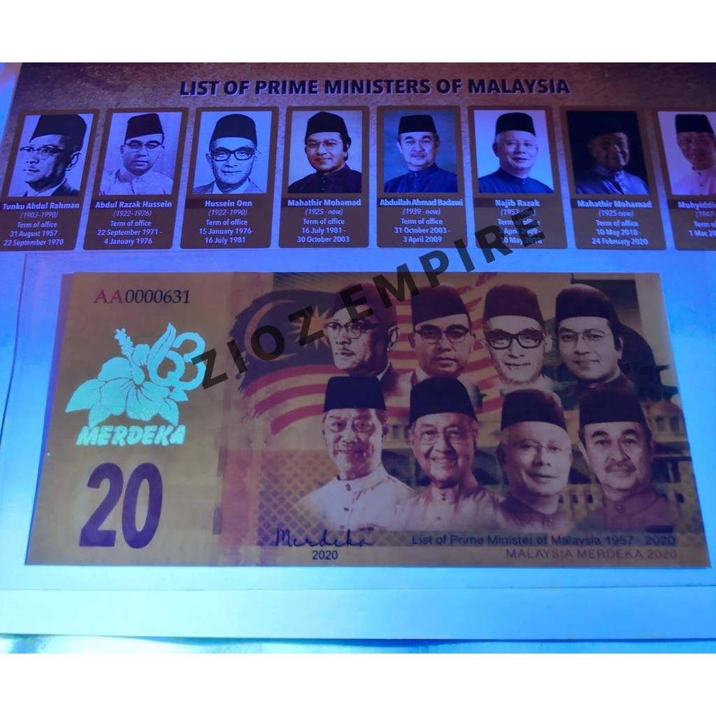 Hari Merdeka List Of Prime Ministers Of Malaysia Fantasy Note Shopee Malaysia