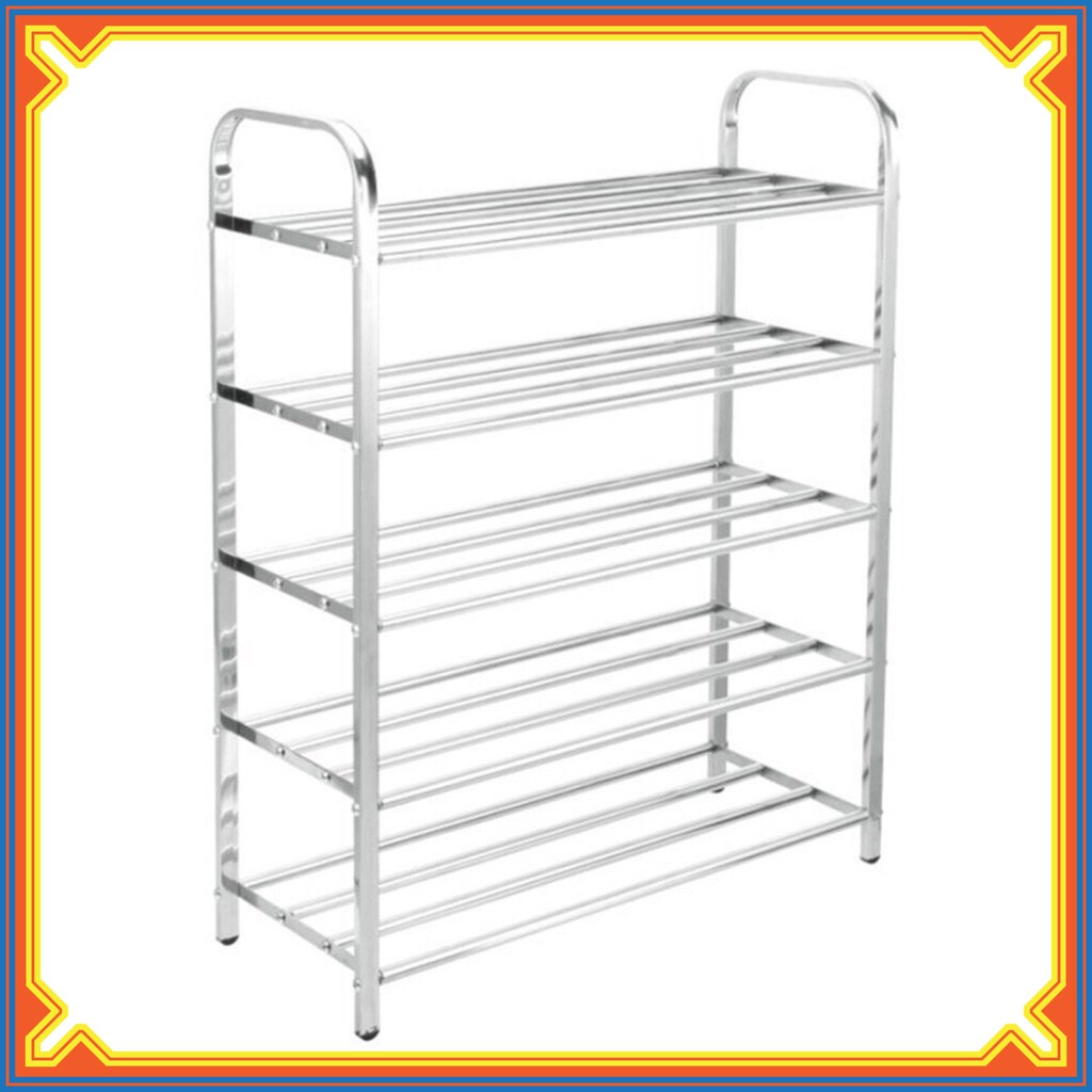 Kenz Depot 5 Tier Stainless Steel Shoes Rack Modern 4 Bar Per Tier Shopee Malaysia