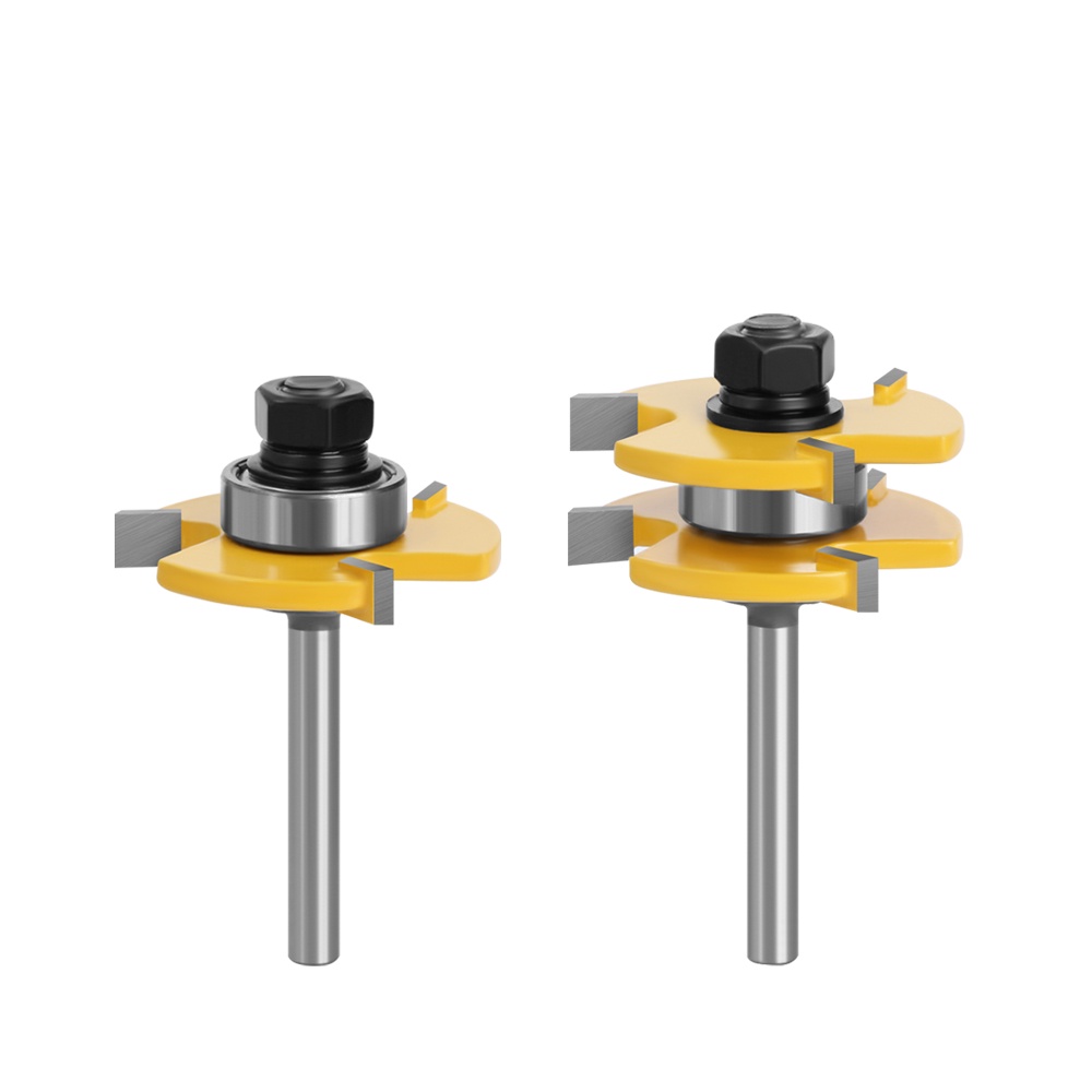 Professional DIY 1/4" Tongue Groove Router Bit Set 3 Teeth T-shape Flooring Tool Wood Tools Repair - Image 5