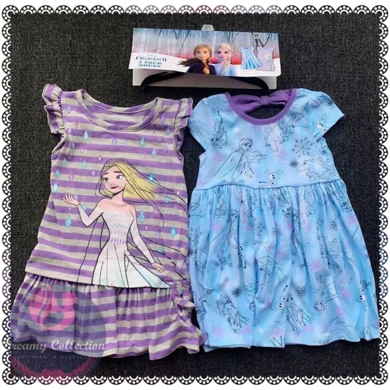 Disney Frozen II Elsa Dress 2pcs in 1set✅Ready stock