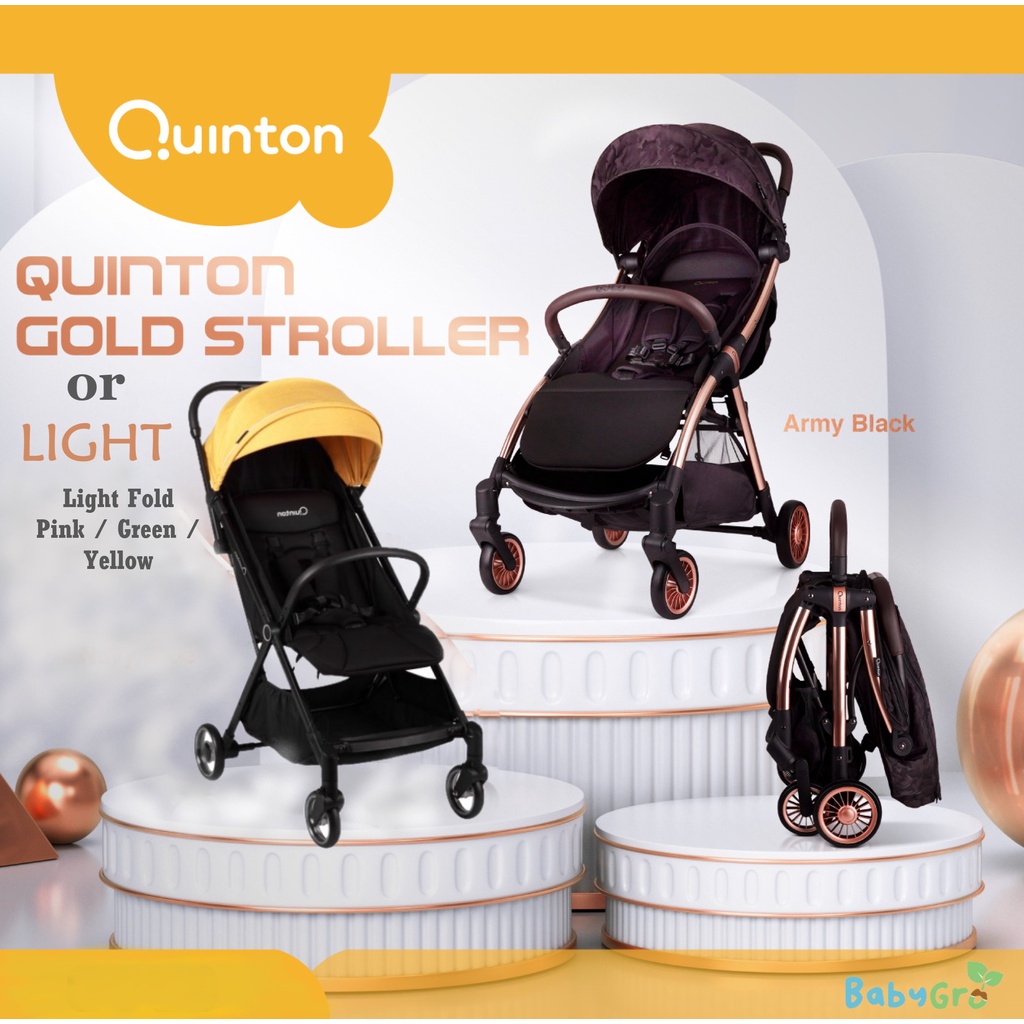 Quinton Rose Gold Fold Stroller / Light Fold Stroller Foldable Baby Stroller **New Products**