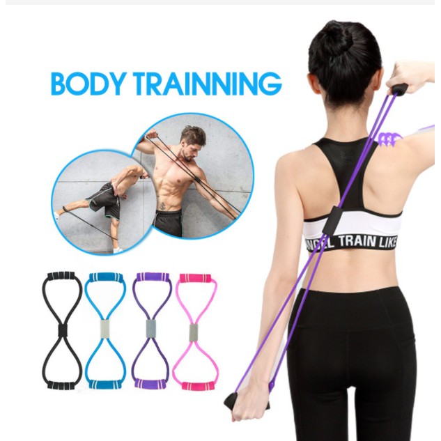 Draw rope home gym draw rope 8 type elastic belt pull muscle rope chest expansion exercise pull