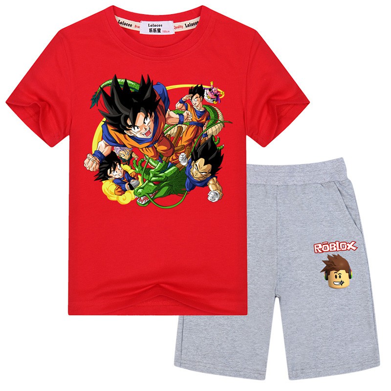 Boys Dragon Ball Z Goku Fighting T Shirt And Roblox Game Shorts - boys dragon ball z goku fighting t shirt and roblox game shorts