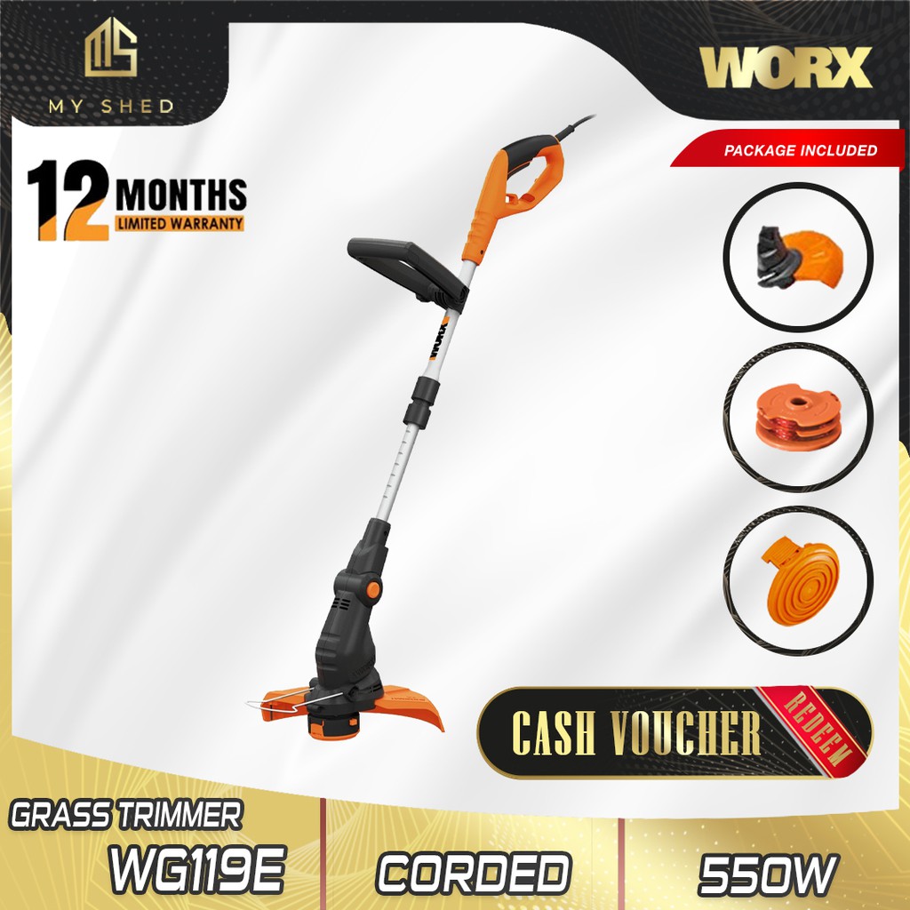 WORX WG119E 550W 30cm Corded Electric Grass Trimmer and Edger (WG119