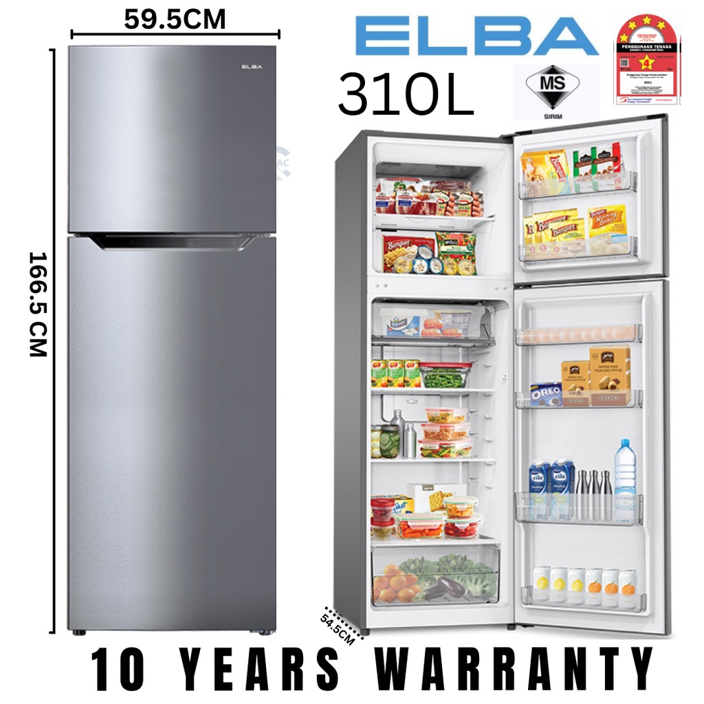 Elba Fridge Refrigerator (310 L) ERG3125(SV) Shopee Malaysia