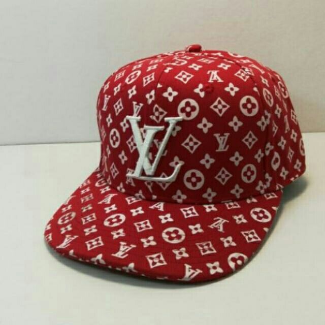 lv supreme hat red