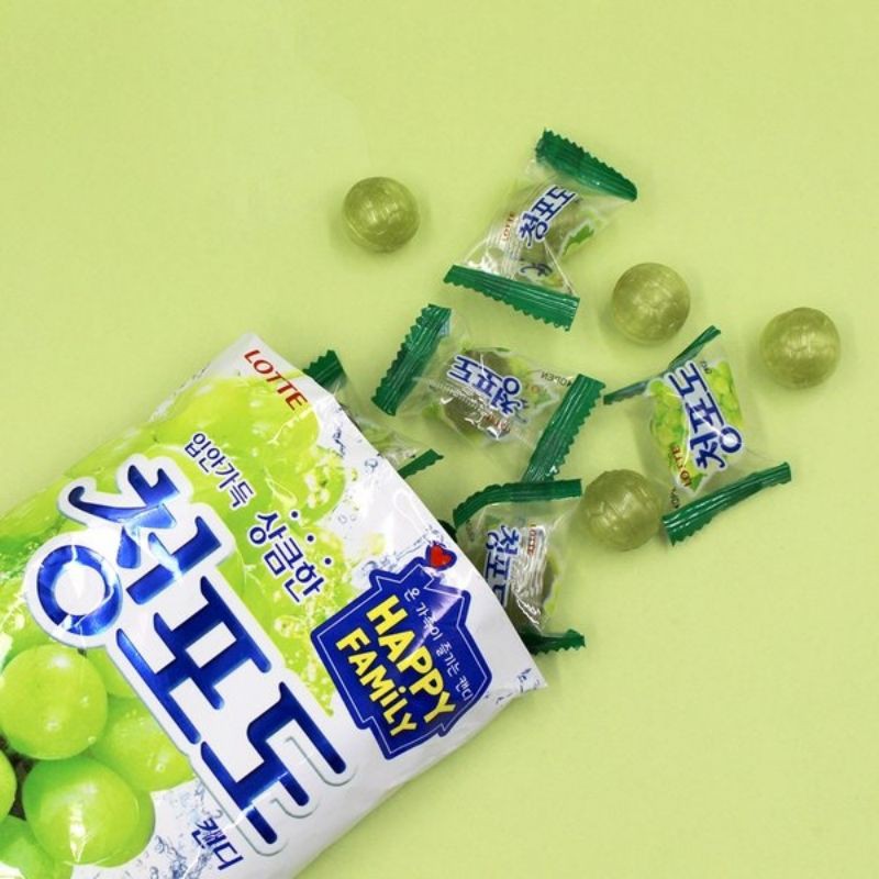 South Korea imported Lotte Lotte Green Grape Flavor Hard Candy 153g