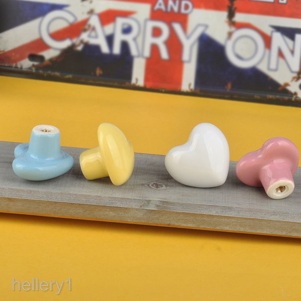 Heart Shaped Ceramic Door Drawer Bin Handle Pull Knob Hardware