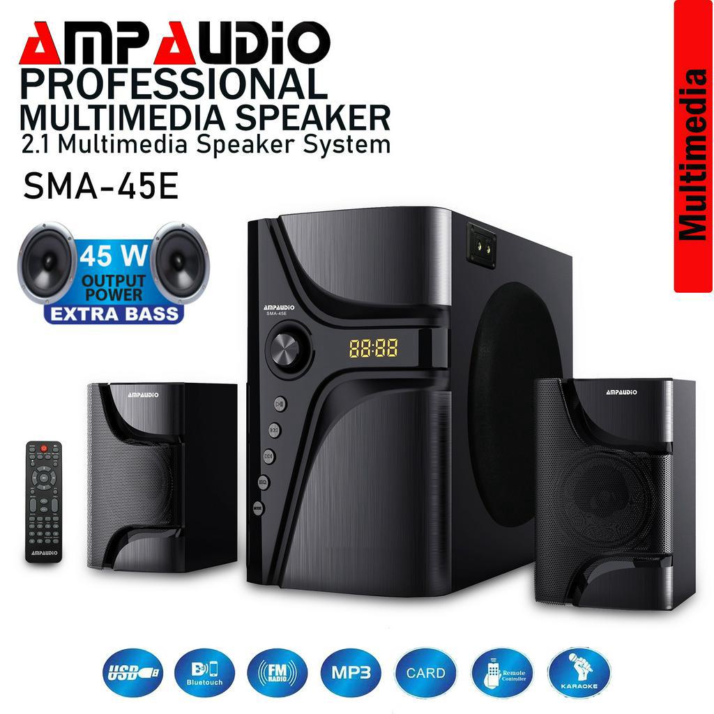 Proffessional Ampaudio Bluetooth Multimedia  45E Speaker 2.1 channel speaker bass BT, SD-card, FM Radio ( 45W )