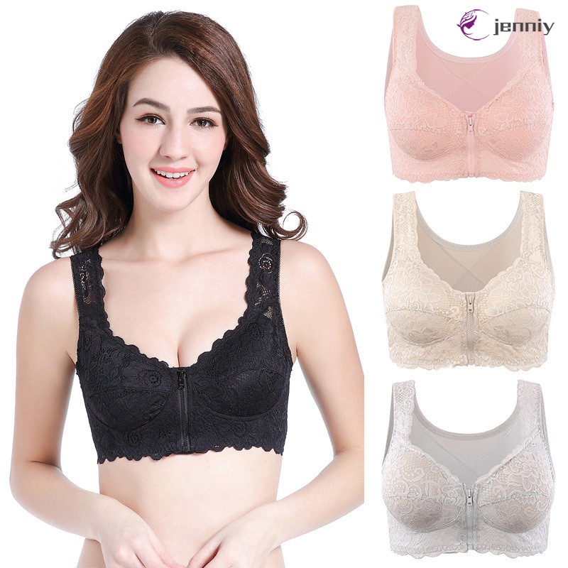 front zipper lace bra