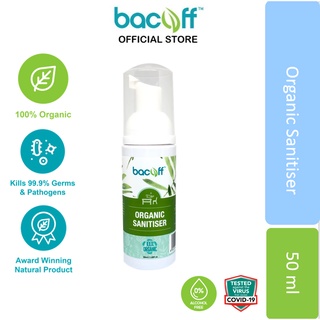 Bacoff Organic Hand Sanitizer Alcohol Free Hand Sanitiser Foam Spray (Anti Bacteria)(50ml) Food-grade Pocket Size