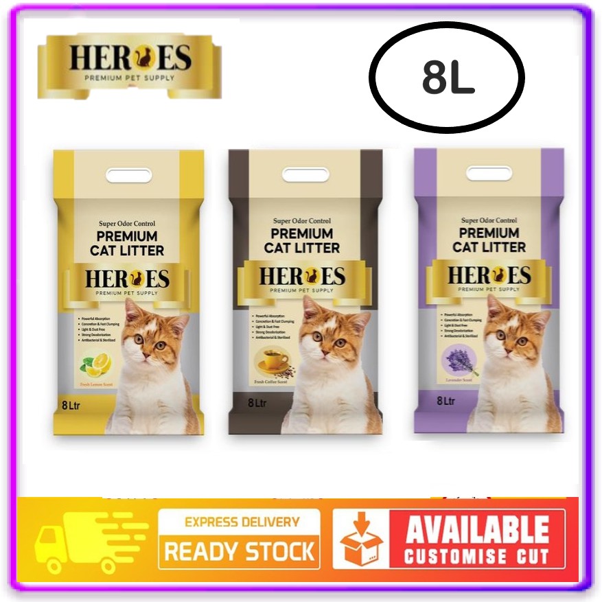 Ready Stock* Heroes Cat Litter 8L / Pasir Kucing 8L / Pasir Kucing 