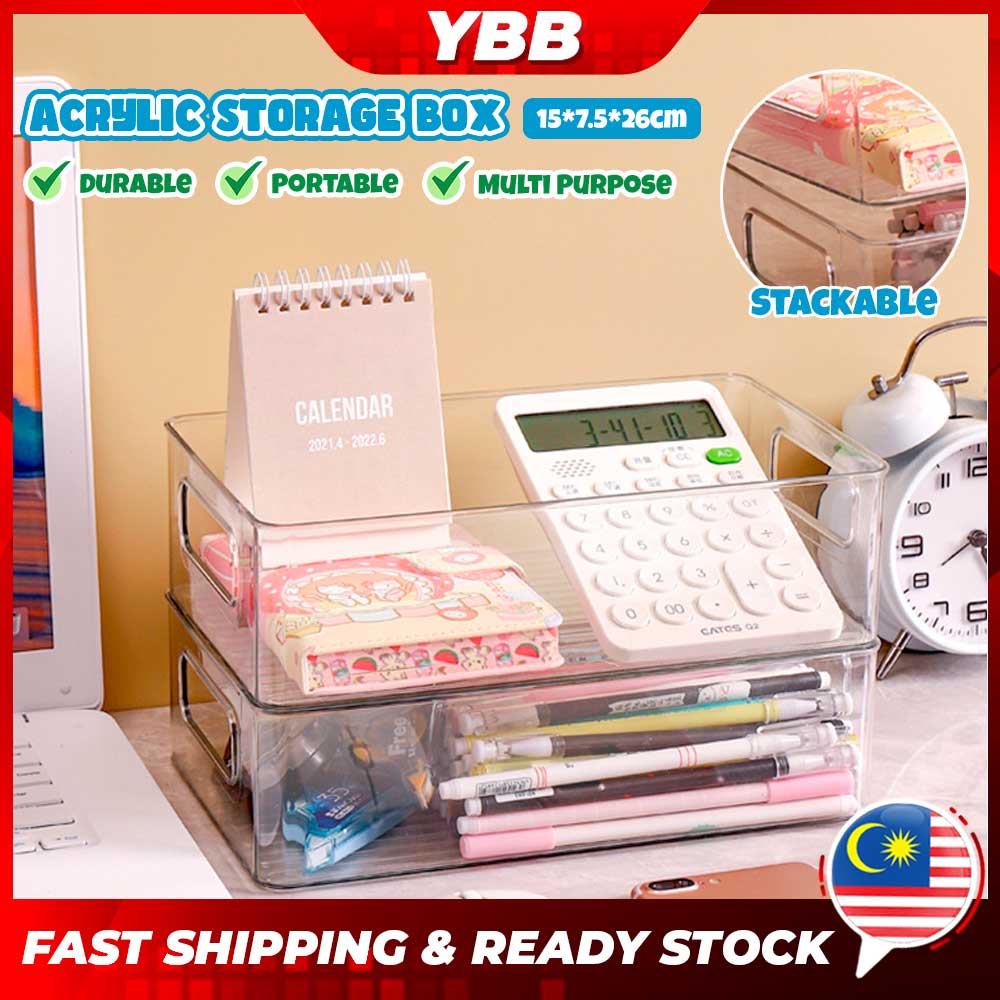 YBB Stackable Pantry Organizer Bins Clear Fridge Organizers Kitchen