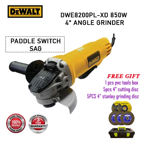 DEWALT DWE8200PL 4" (850W) Paddle Switch Angle Grinder (safety lock switch) Safety Switch