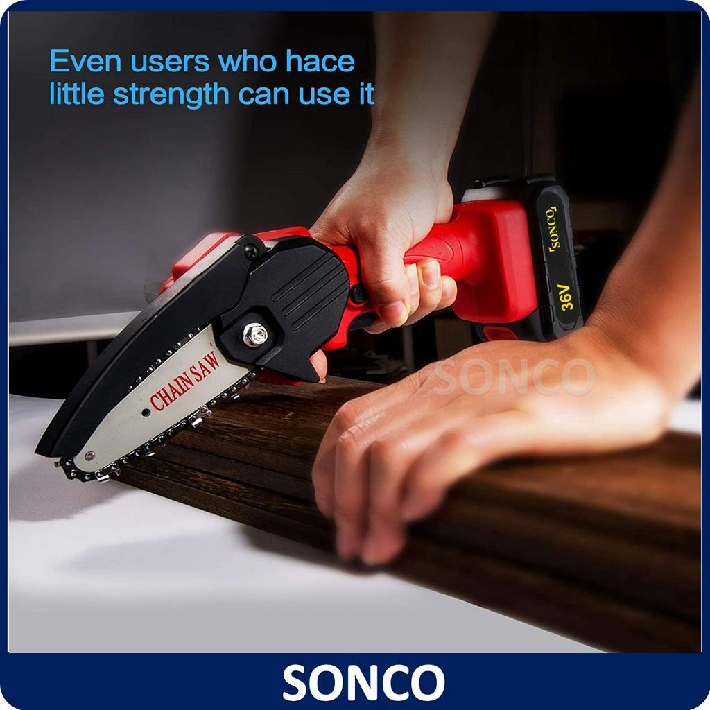 Gergaji Elektrik / 36V Electric Cordless Chainsaw 4 Inch Cutting