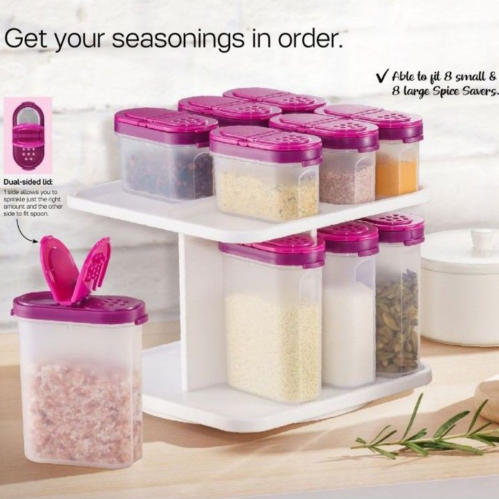 TUPPERWARE Modular Spice Savers Set Small Large Carousel