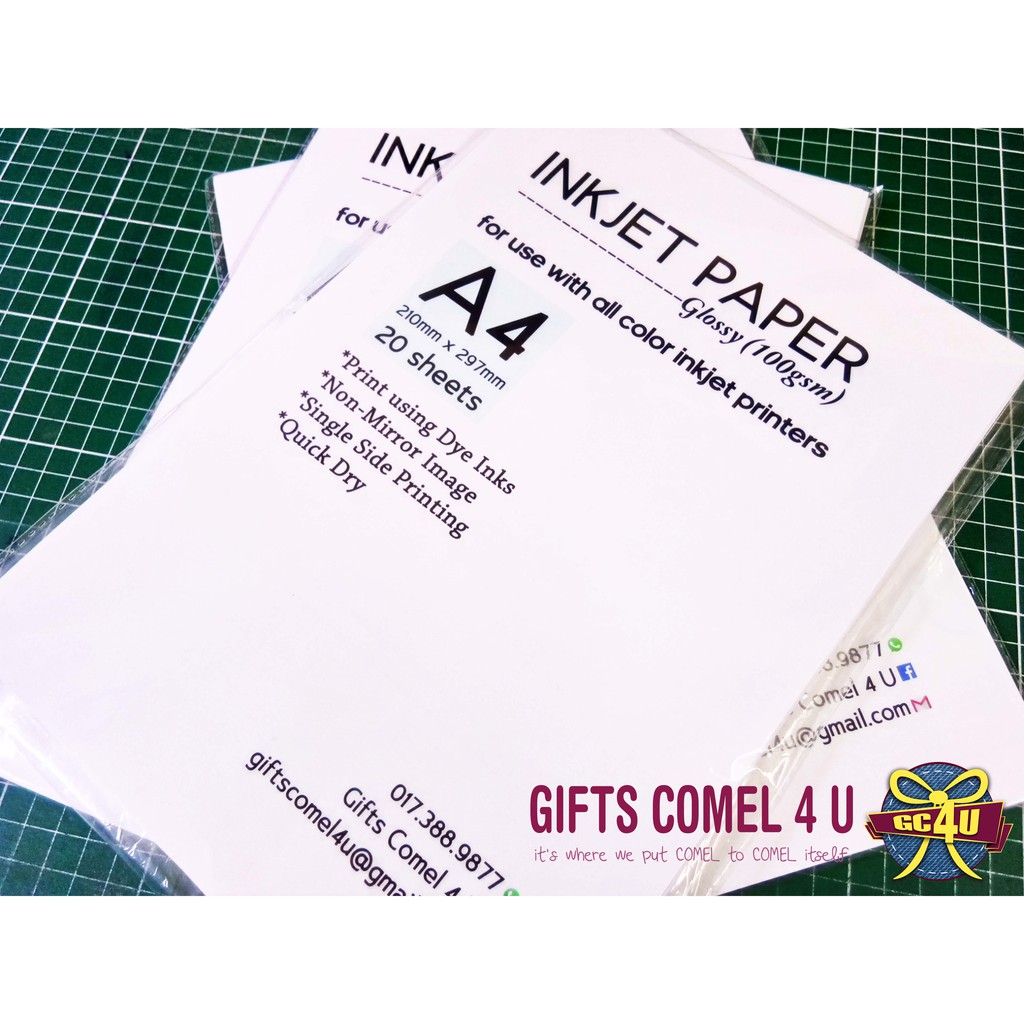 INKJET PAPER - Glossy 100gsm (suitable for use with all color inkjet